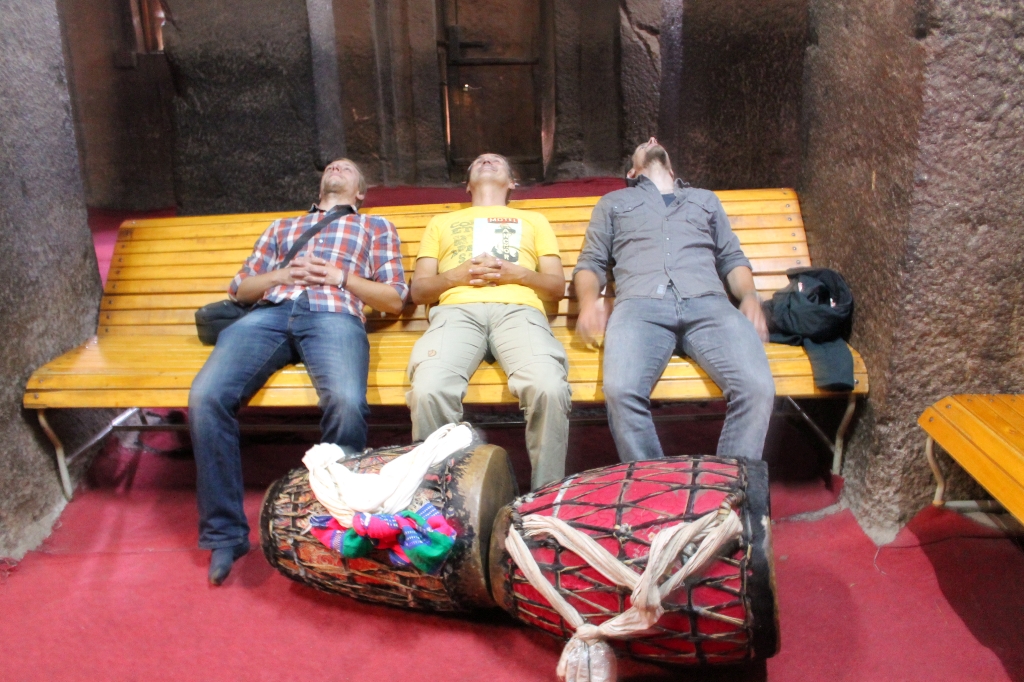 The church benches are rather relaxed.